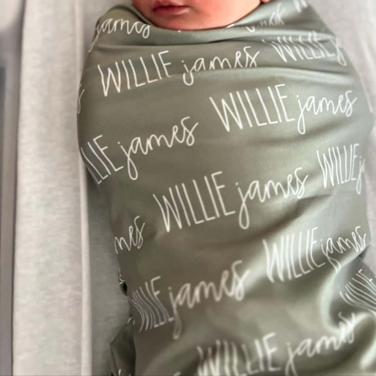 MFCHICIFY Personalized Baby Swaddle Blanket With Name Hat And Bow Set (photo 3)