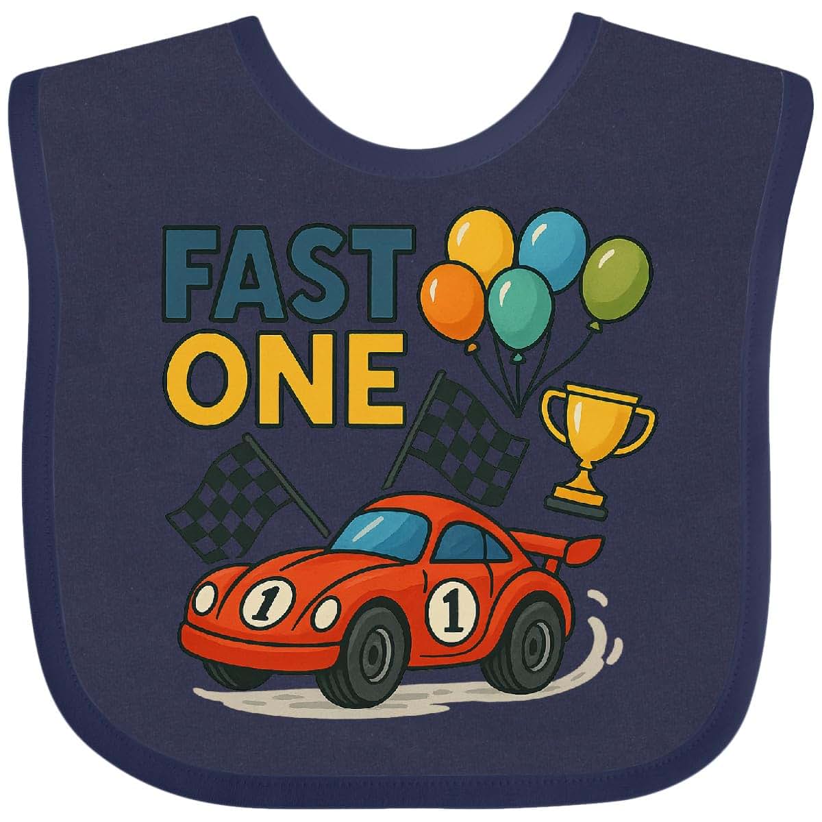 Inktastic Race Car First Birthday Baby Bib