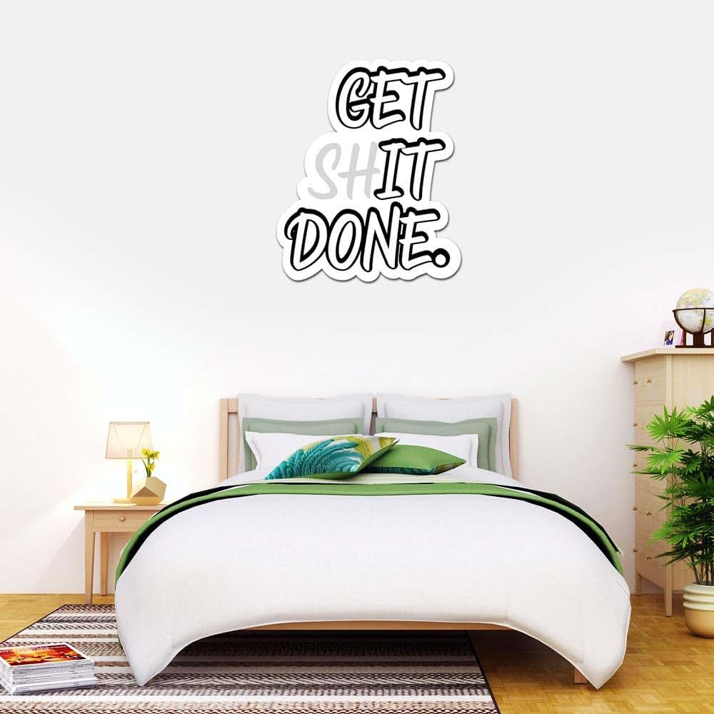 MightySkins Get Shit Done Peel and Stick Vinyl Wall Decal Sticker, 48 Inches Longest Side