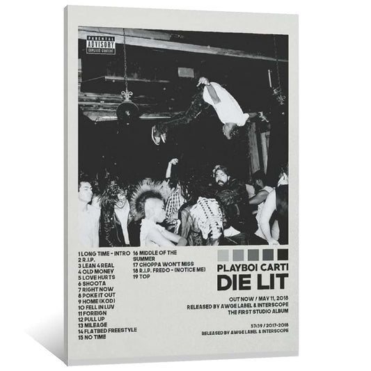 Hongjie Playboi Carti Die Lit 2018 Poster Wall Art
