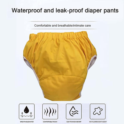 DACUN Reusable Adult Cloth Nappy Leak Protection Diaper Small Yellow