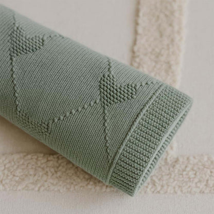 LullabyMall Baby Knit Blanket With Embossed Heart Pattern In Beige (photo 3)