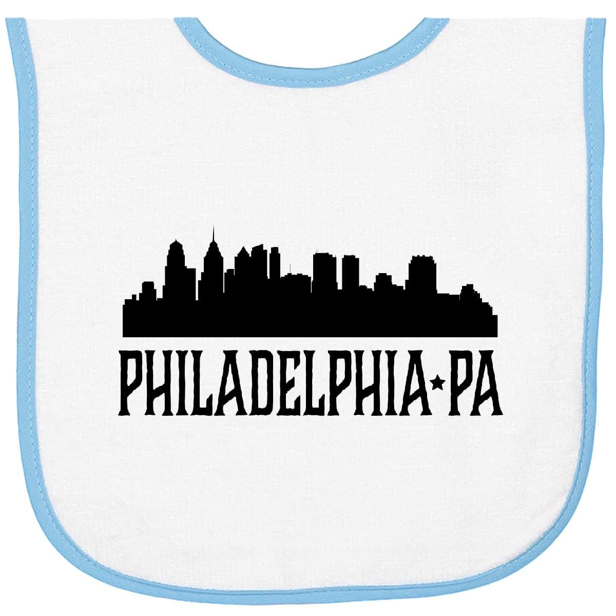 Inktastic Philadelphia Pennsylvania City Skyline Baby Terry Cloth Bib