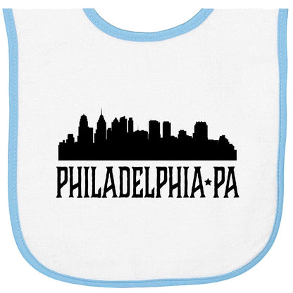 Inktastic Philadelphia Pennsylvania City Skyline Baby Terry Cloth Bib