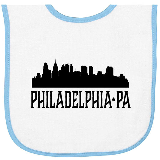 Inktastic Philadelphia Pennsylvania City Skyline Baby Terry Cloth Bib