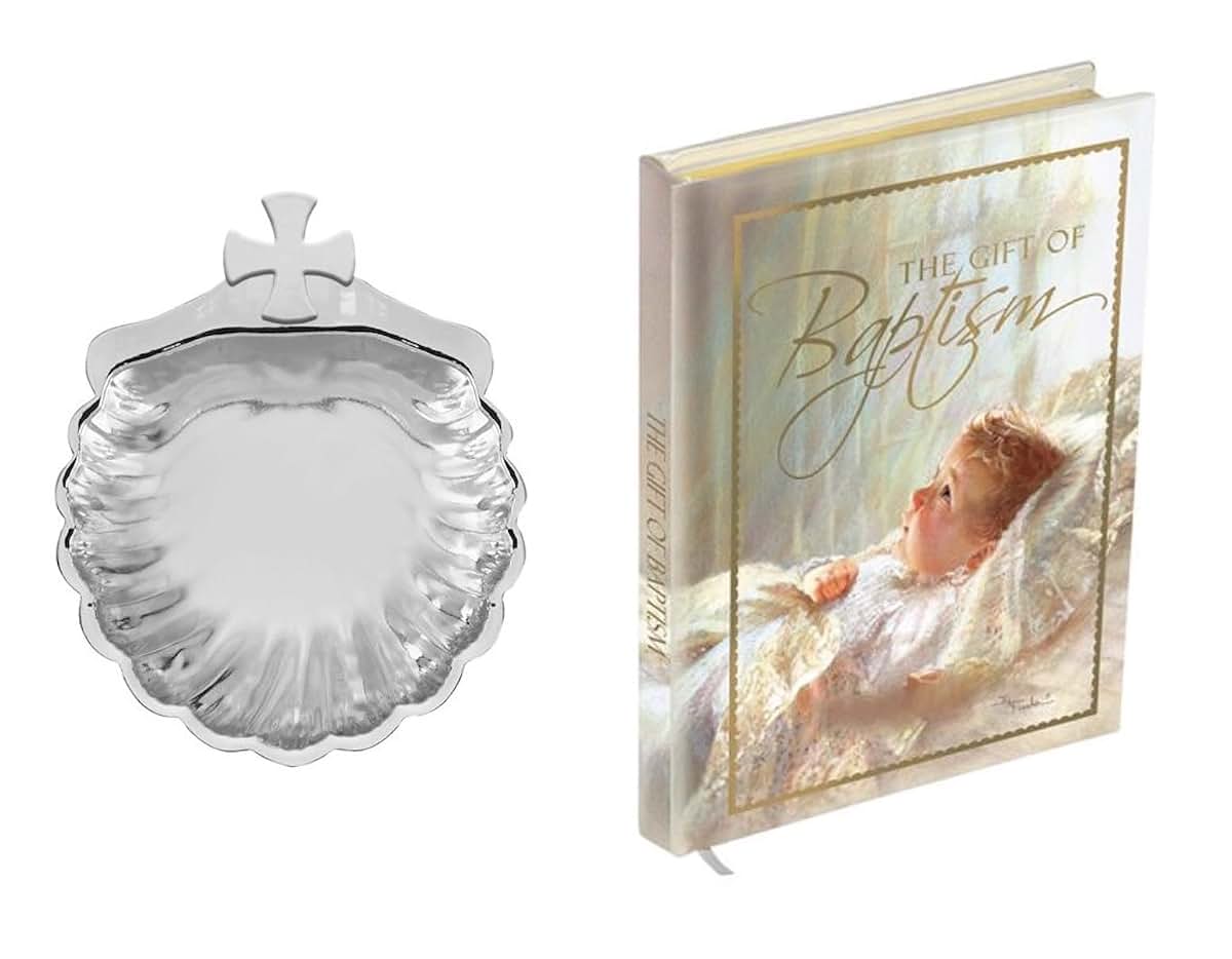 Christian Brands Catholic Baptism Gift Set With Prayer Book And Shell