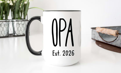 Fabby Gifts Oma Opa Coffee Mugs Set - Pregnancy Announcement For Grandparents Baby Reveal Gift Idea (Black Rim&Handle (photo 4)
