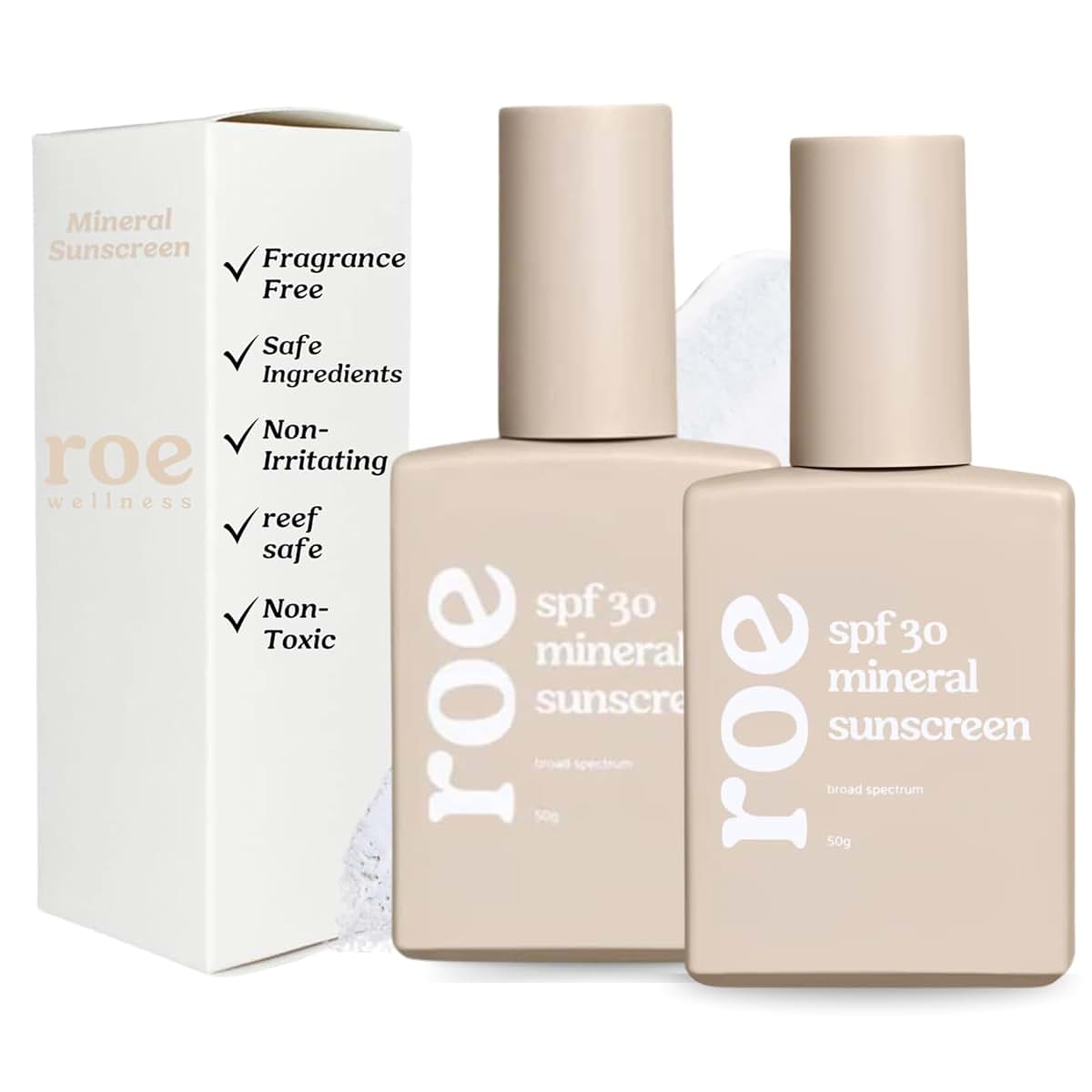 Roe Wellness Baby Mineral Sunscreen SPF 30, 2-Pack