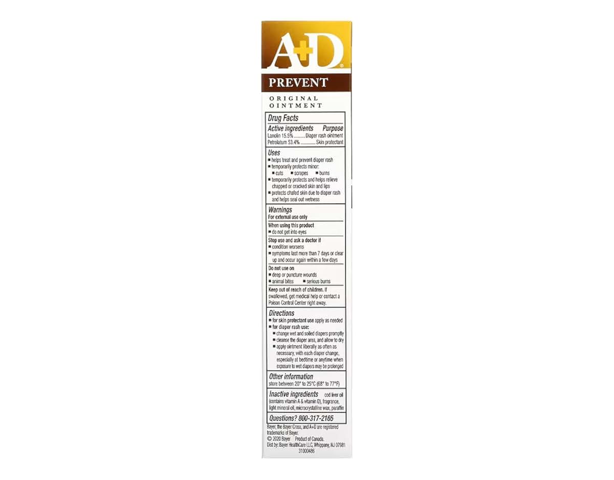 A&D Diaper Rash Ointment and Skin Protectant, Original, 1.5 oz, 2-Pack