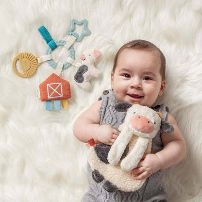 Itzy Ritzy Farm Toy Gift Set - Cow Lovey & Busy Ring