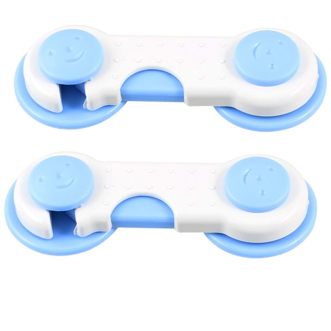 Aexit Children Safety Lock Adhesive Door And Drawer Band In Light Blue And White