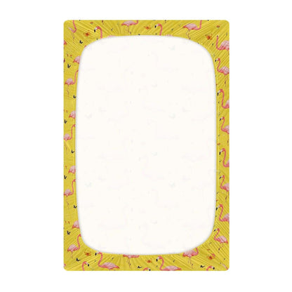 Crib Fitted Sheet For Standard Crib And Toddler Mattress 52x28in Sweet Flamingo