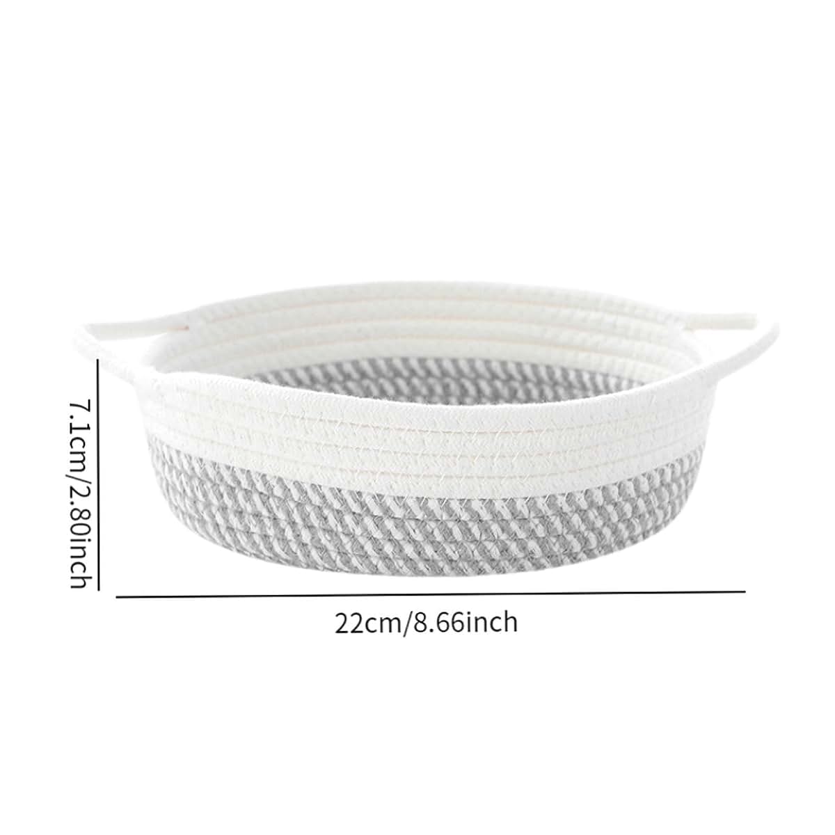 Yajuyi Cotton Rope Basket, Sturdy Storage Organizer, Nordic Style, Baby Gift Basket for Nursery Diaper Snacks Toy, Gray (photo 2)