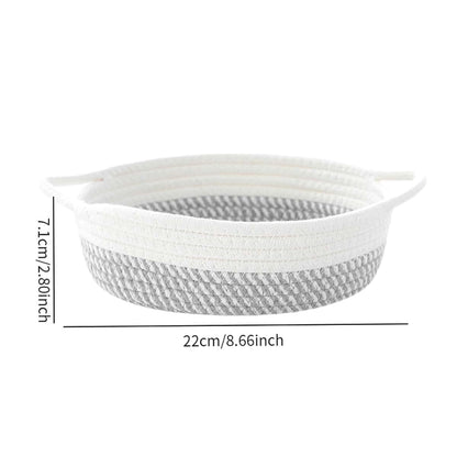 Yajuyi Cotton Rope Basket, Sturdy Storage Organizer, Nordic Style, Baby Gift Basket for Nursery Diaper Snacks Toy, Gray (photo 2)