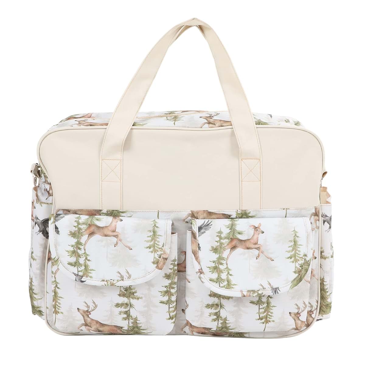 BAOK Nappy Changing Bags, Bump Diaper Bag Backpack for Mom and Dad (Forest Elk) (photo 3)