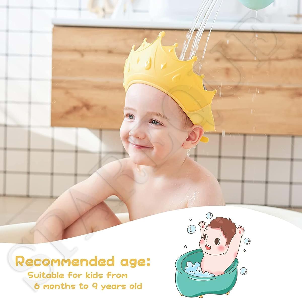 Spareque Baby Bath Shower Cap With Adjustable Crown Design (photo 3)