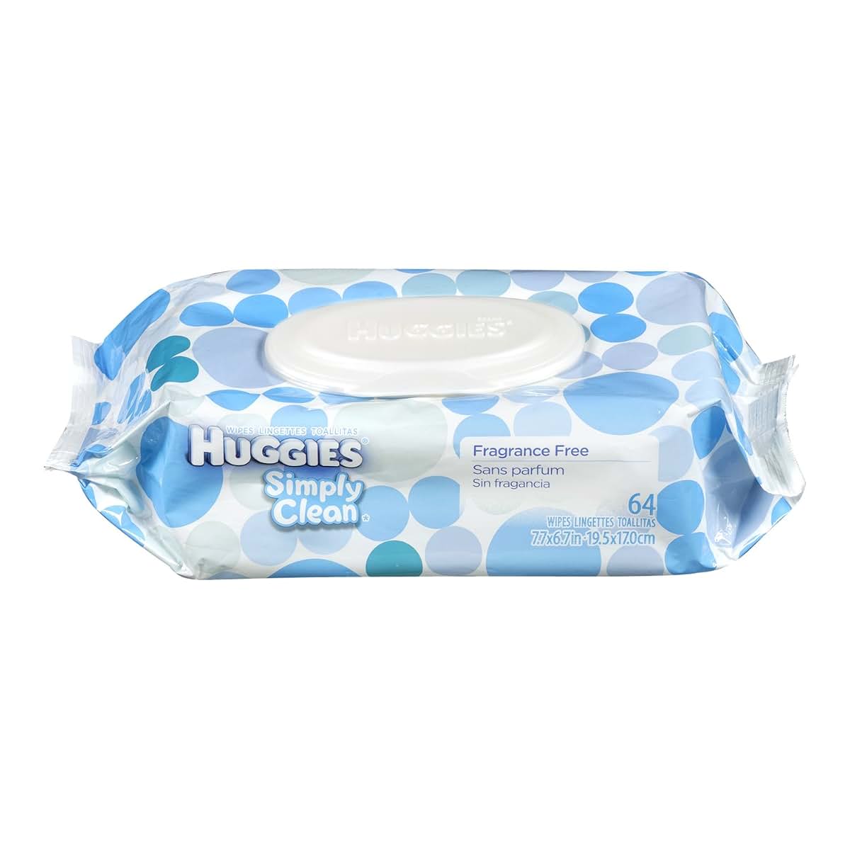 Huggies Simply Clean Baby Wipes, Unscented Tub Dispenser, 64 Count (Pack of 8)