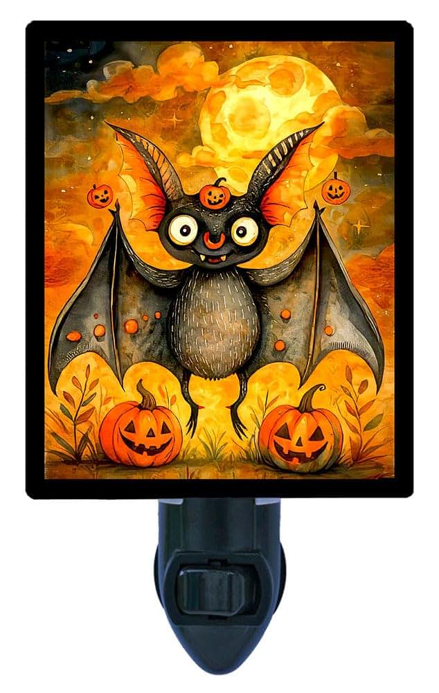 Night Light Designs LED Moonlit Bat Night Light With Rotating Plug