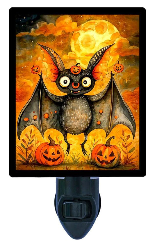 Night Light Designs LED Moonlit Bat Night Light With Rotating Plug