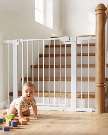 Miumoon Pressure Mounted Baby Gate for Stairs & Doorways, 29.5 to 46 Inches x 30.5 Inches Tall