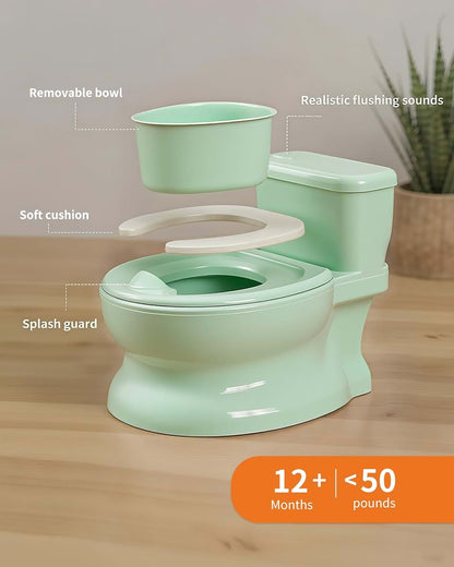 PipNest Toddler Potty Training Toilet with Flush Sound, Splash Guard and Removable Seat