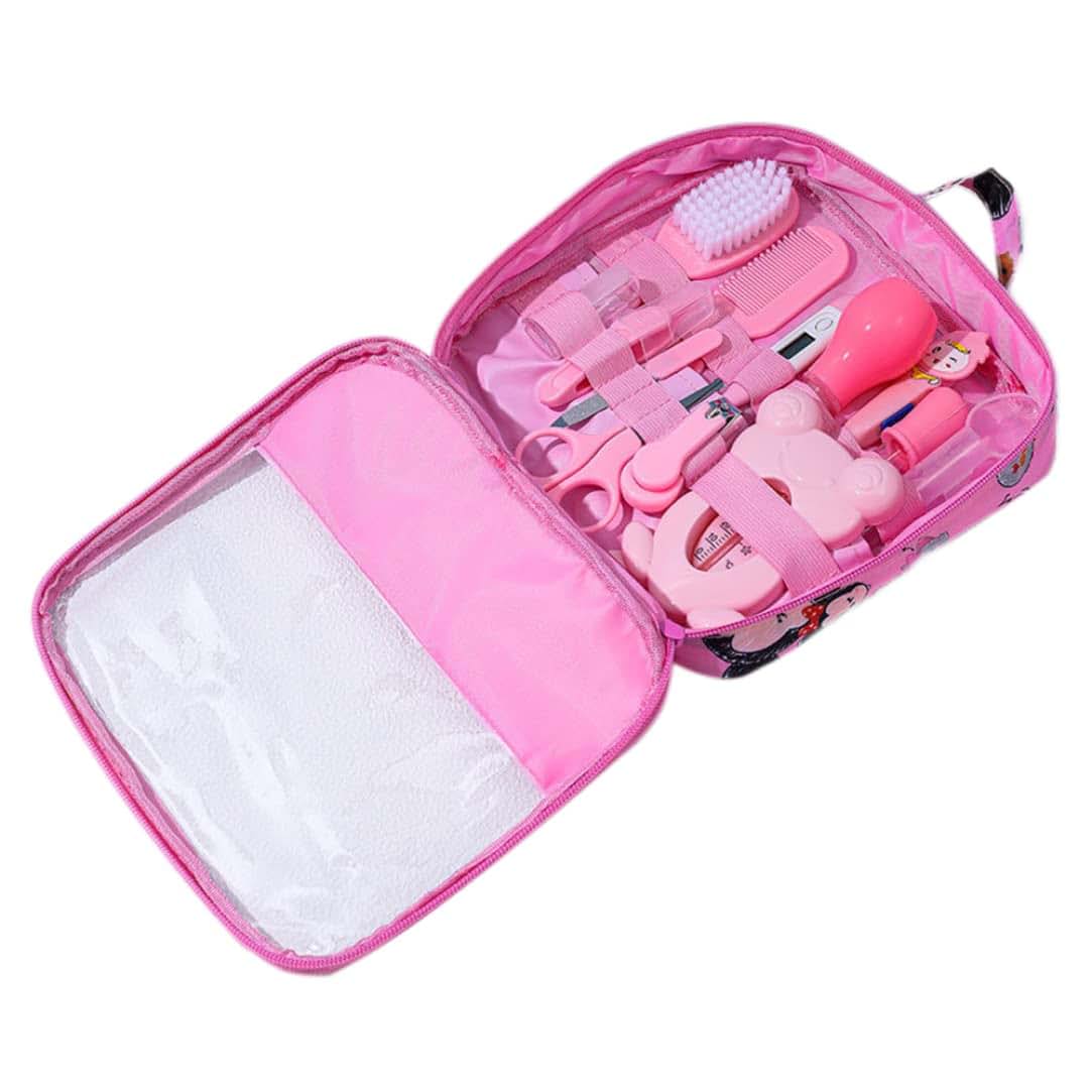 Pineeseatile Baby Healthcare and Grooming Kit Pink 13 PCS