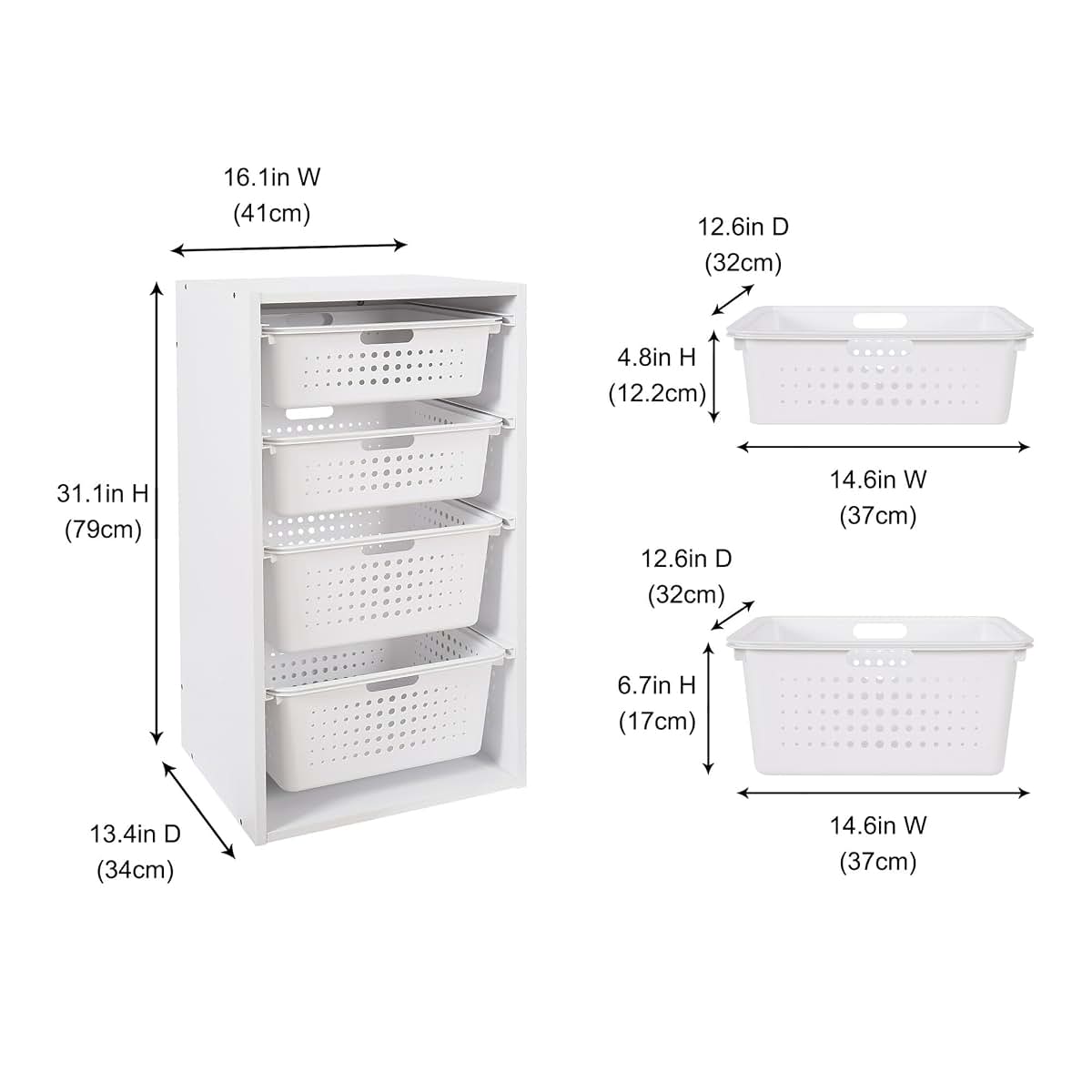Kids Sliding Bin Organizer with 4 Pull-Out Storage Bins