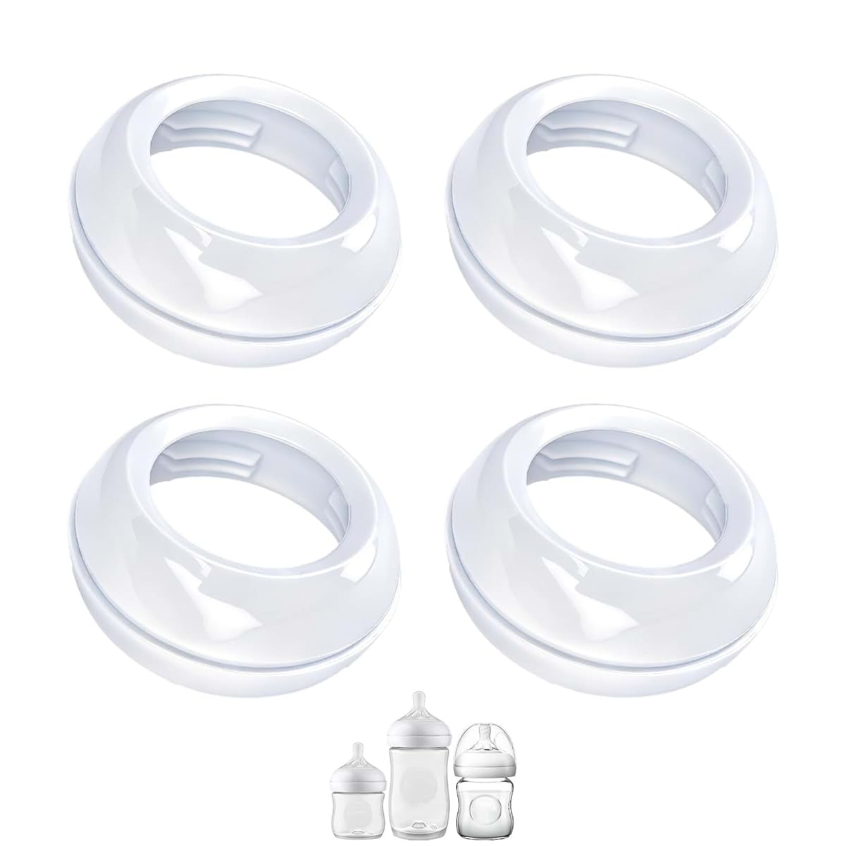 Honeykin Replacement Bottle Ring Collars Compatible with Philips Avent Natural Bottles, PP or Glass Bottles, Screw Ring