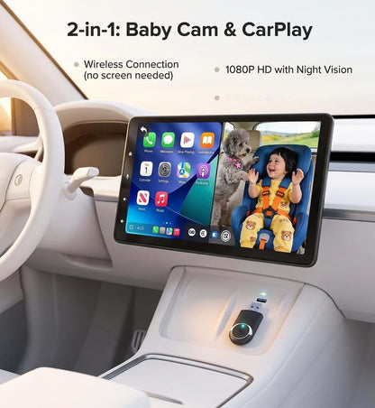 Cabin Care Baby Car Camera With Wireless CarPlay Adapter
