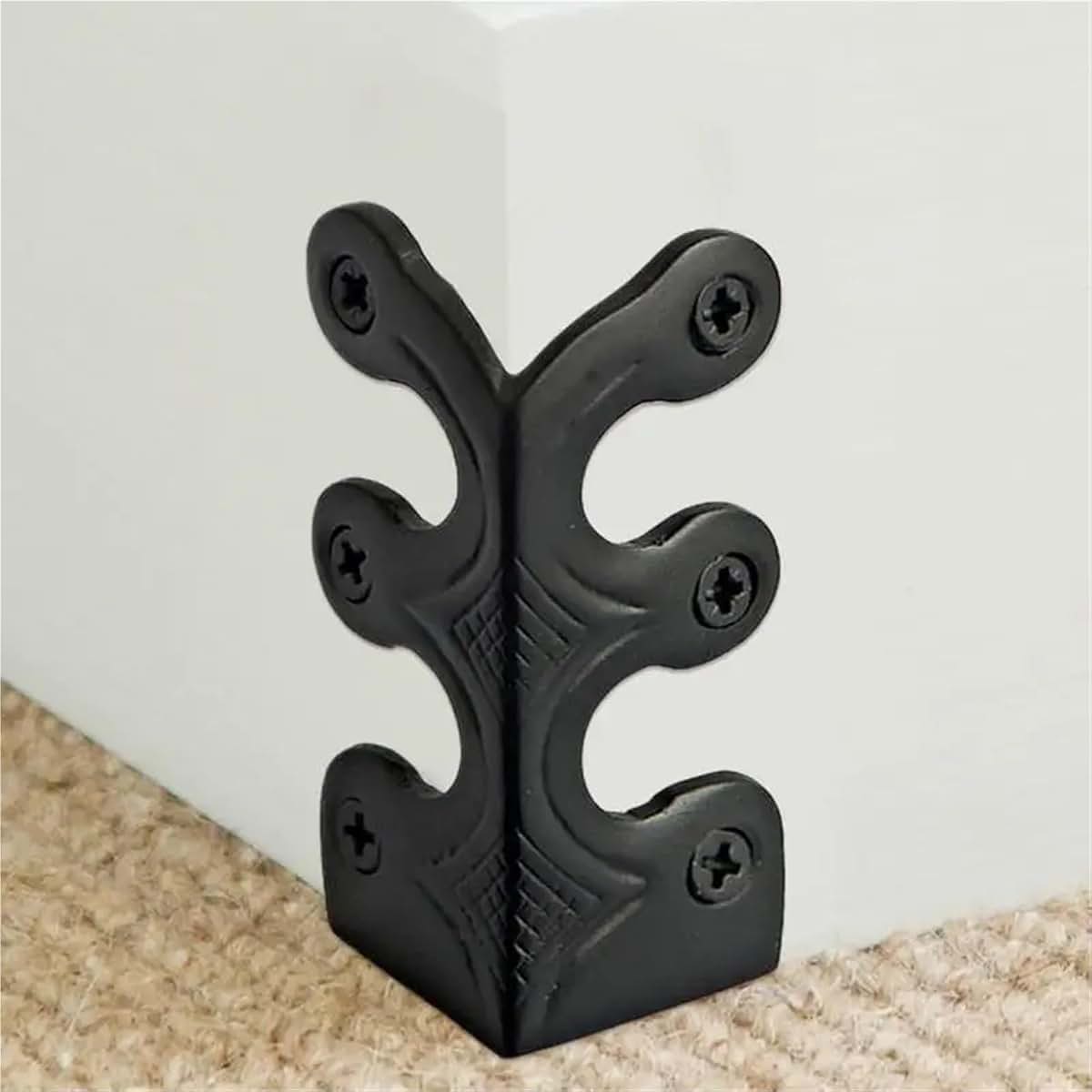 HongJP Skirting Board Corner Protectors 4pcs Baseboard Corner Protectors Antique Decorative Protector Cover Solid Brass (photo 4)
