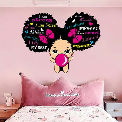 CASADECOR Black Girl Inspirational Wall Decals with Positive Sayings (photo 3)