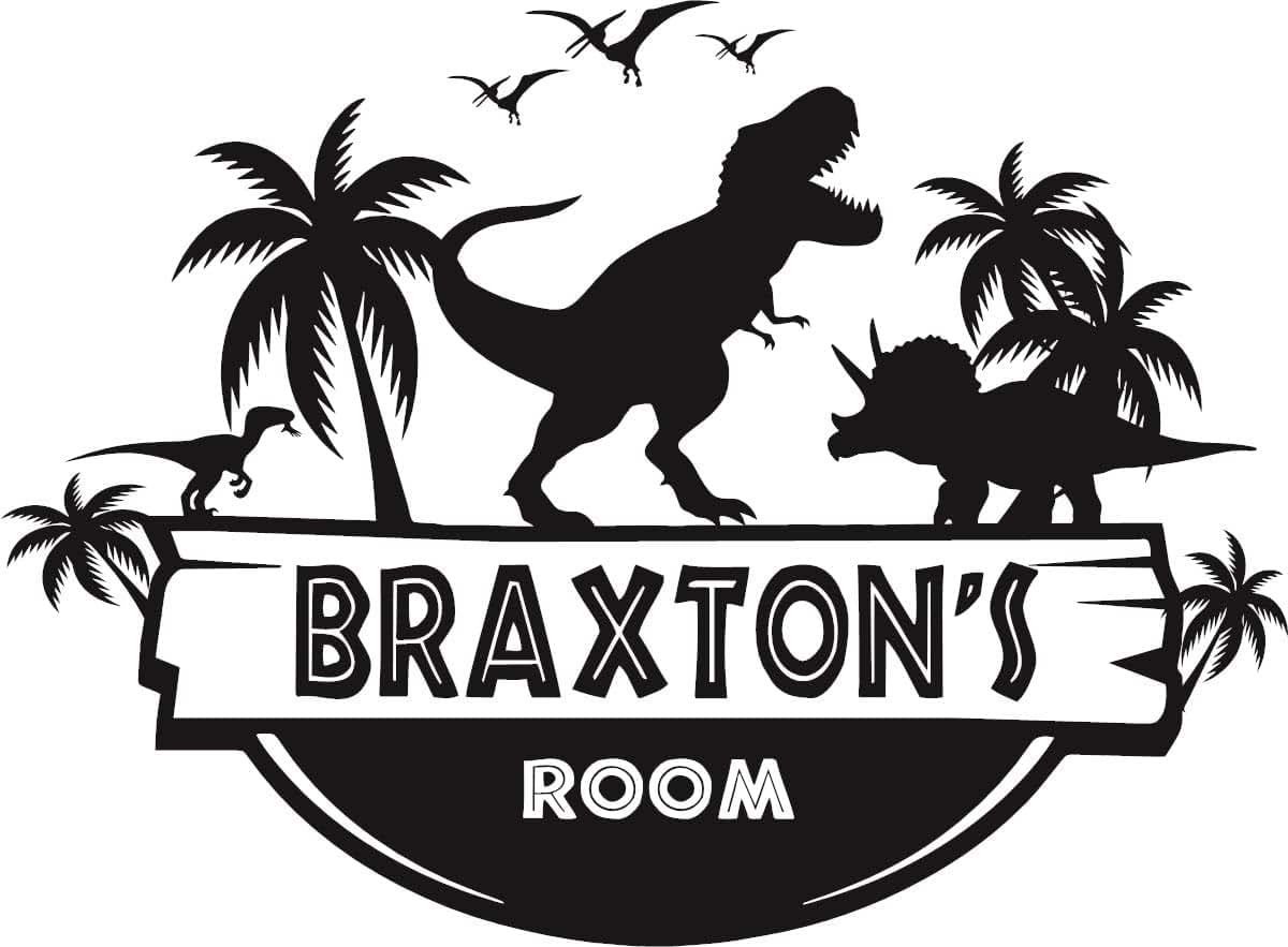 BabyOneStop Custom Name Jurassic Dinosaur Wall Decal
