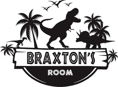 BabyOneStop Custom Name Jurassic Dinosaur Wall Decal