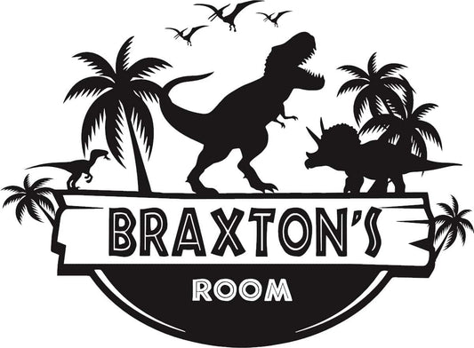 BabyOneStop Custom Name Jurassic Dinosaur Wall Decal