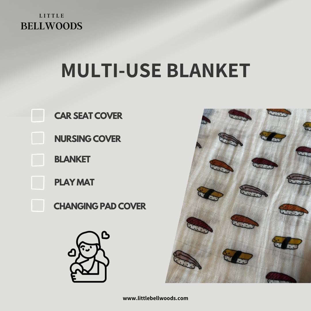Little Bellwoods Swaddle Wrap Blanket | Organic Cotton Muslin Viscose Blend