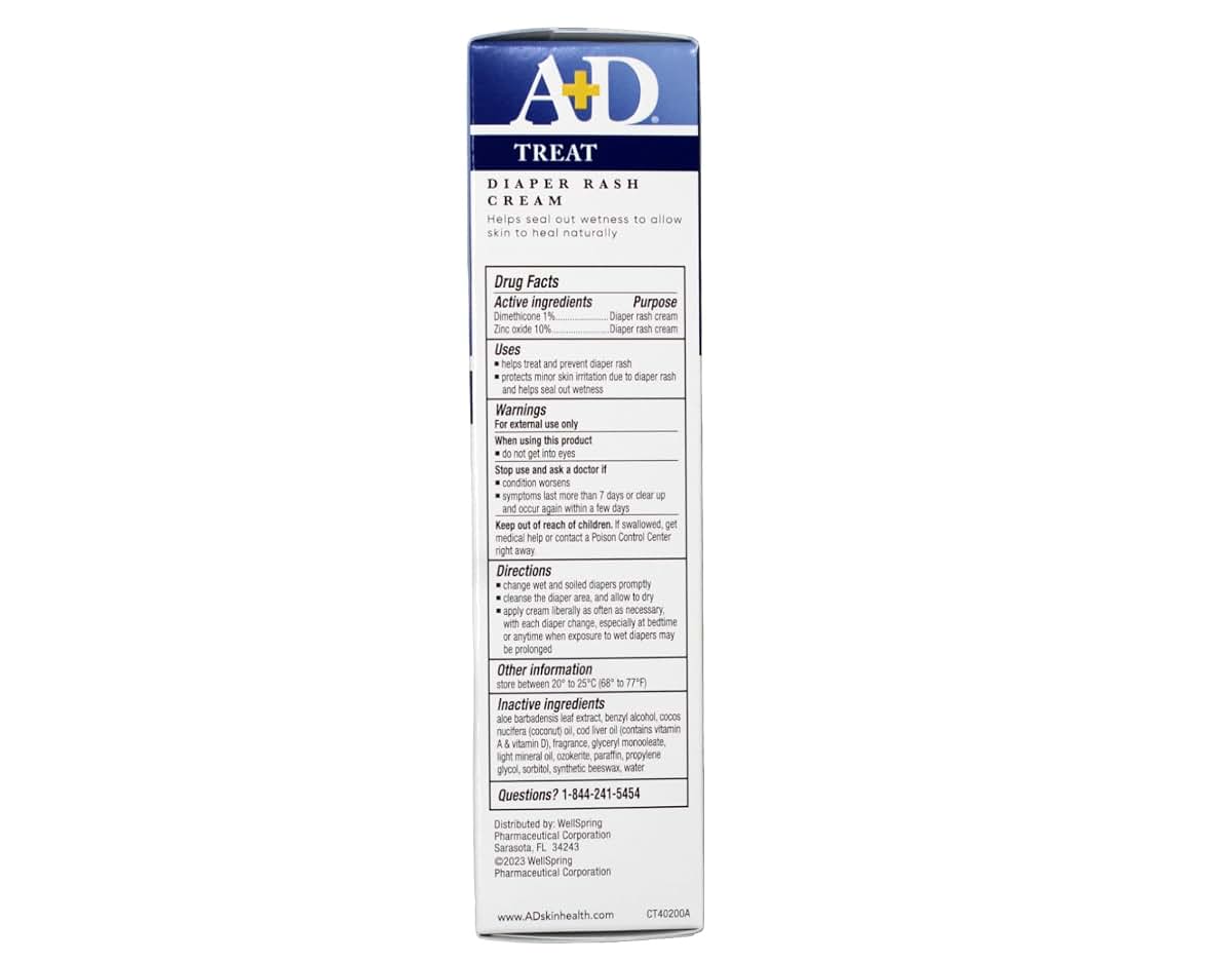 Bayer Consumer A+D Diaper Rash Cream, Zinc Oxide, 4 Ounces each (Value Pack of 2) (photo 3)