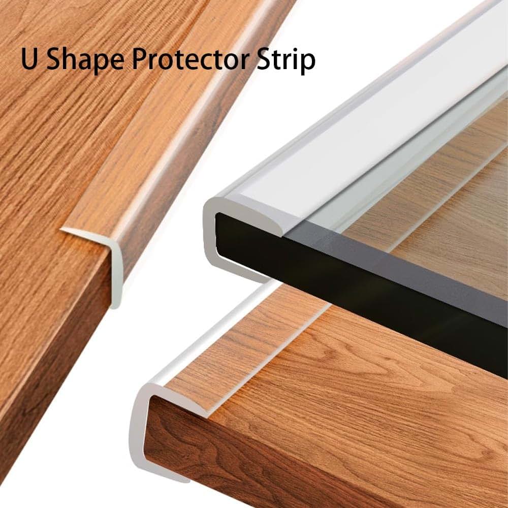 SXHJDY U Shape Clear Protector Strip, 10Ft Self-Adhesive Bumper Guard Strip, PVC Edge Corner Protector for Sharp Edge (photo 2)
