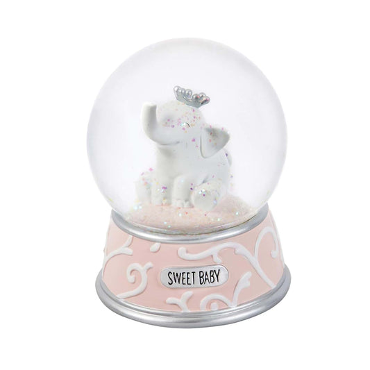 B.Boutique b. Boutique Sweet Baby Pink Elephant Keepsake Water and Glitter Globe with Music Box