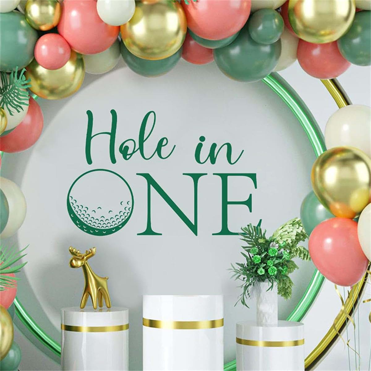 WALLMEII Golf Wall Decal Hole in One 1st Birthday Sticker