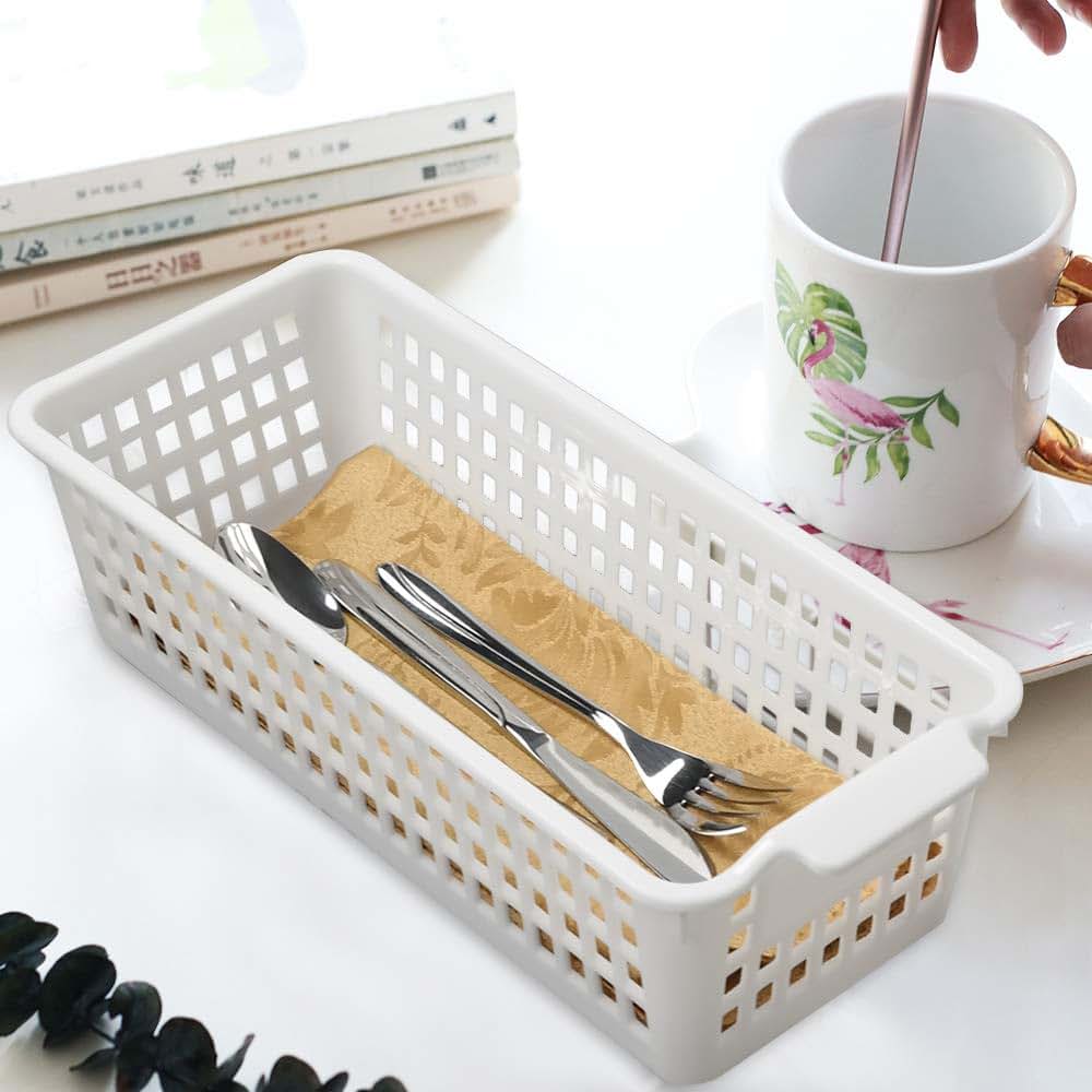 Jekiyo 6 Pack Slim Plastic Storage Baskets For Desktop Organization (photo 3)
