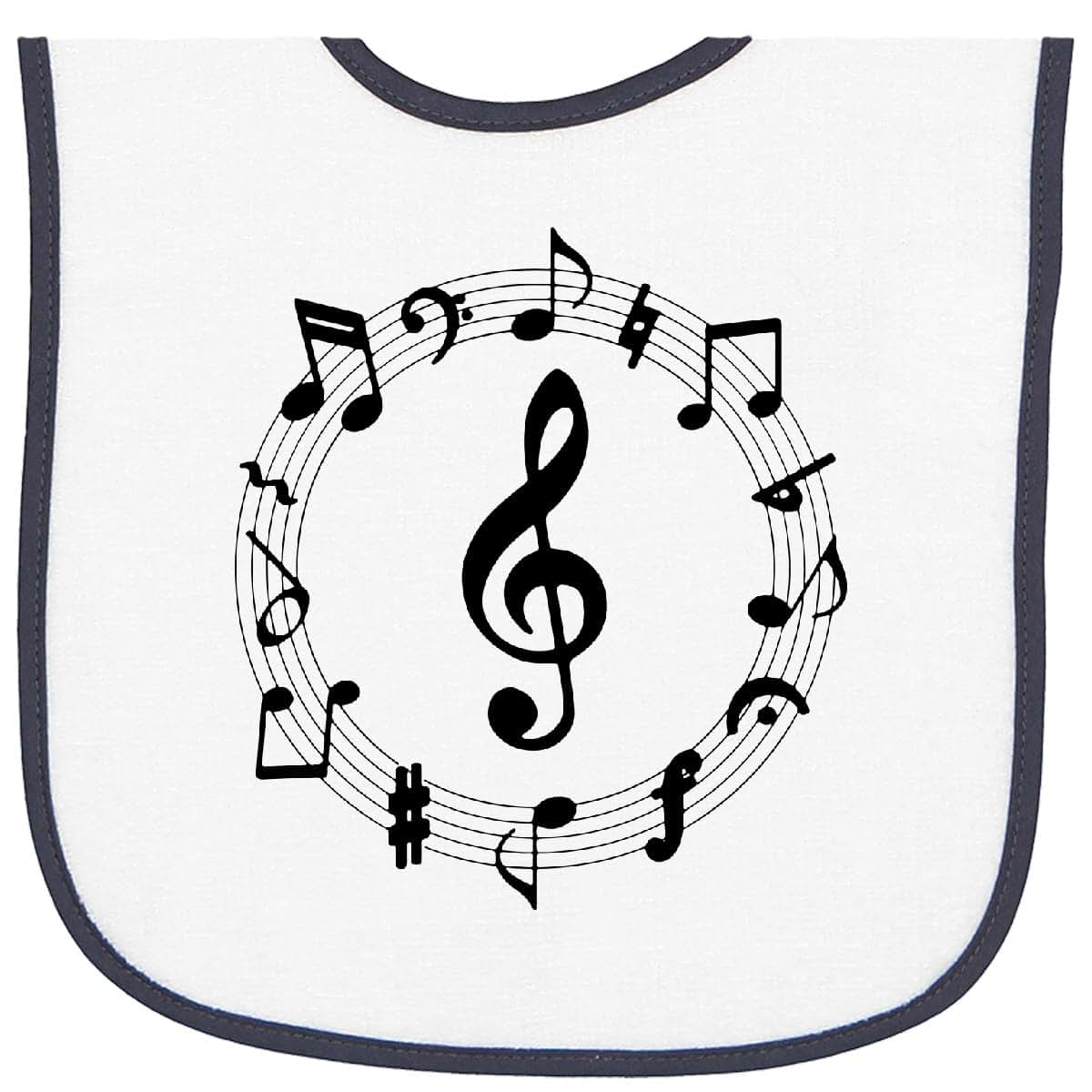 inktastic Music Notes Baby Terry Cloth Bib