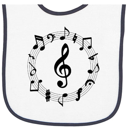 inktastic Music Notes Baby Terry Cloth Bib