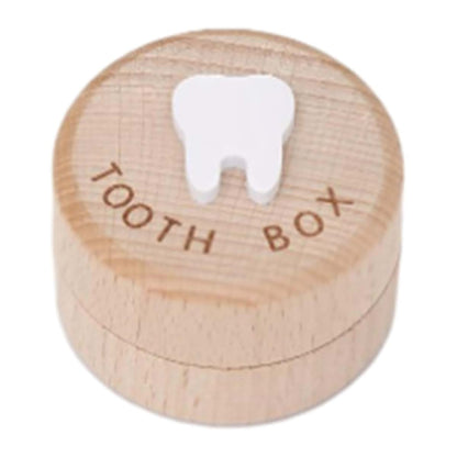 Wooden Tooth Fairy Box for Kids, Carved Baby Teeth Storage Container