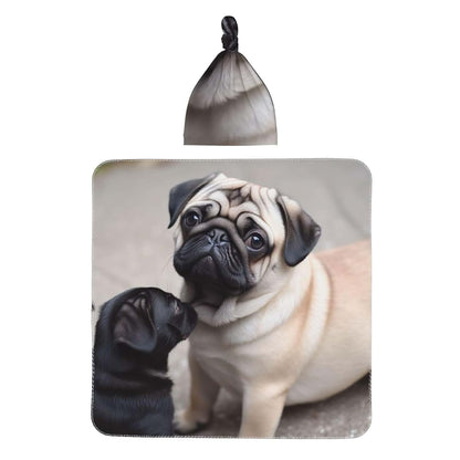 KKLWEGU Newborn Swaddle Blanket with Beanie Hat Set, Soft Sleep Sack Cute Pet Pug Newborn Receiving Blankets Baby (photo 2)