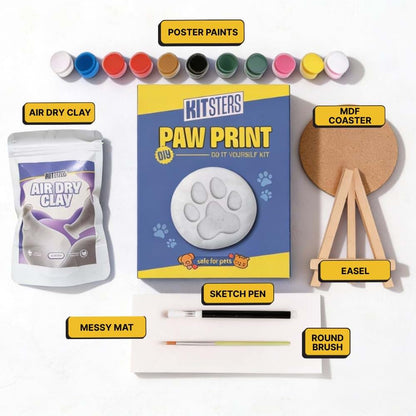 KITSTERS DIY Paw Printing Kit for Cats & Dogs with Epoxy Resin Mould and Video Workshop