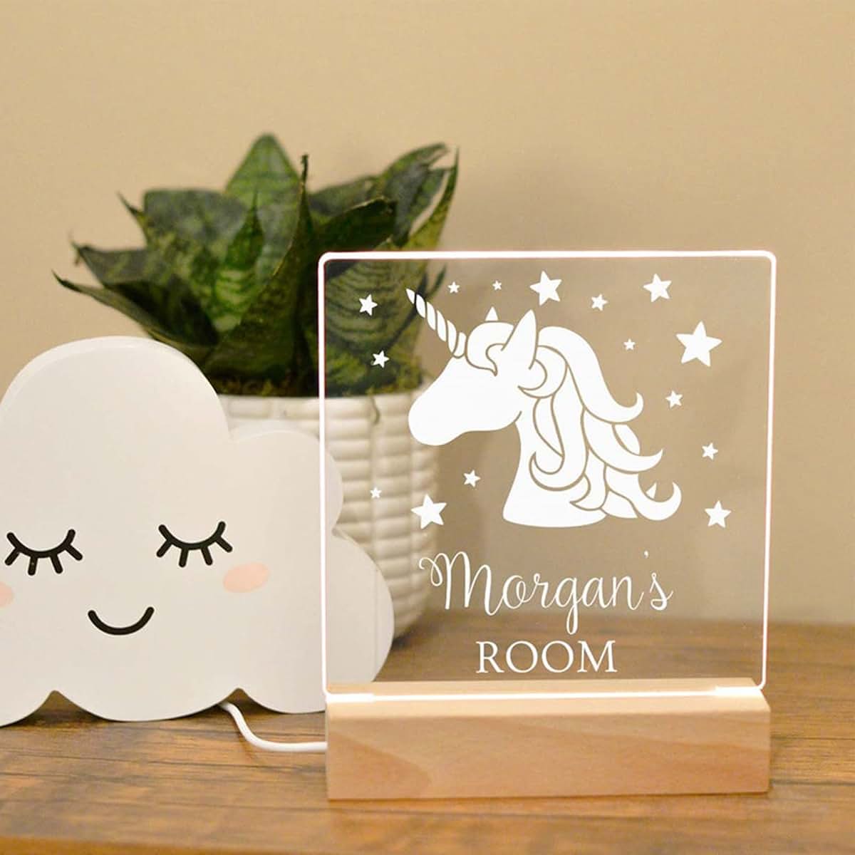 Chopie Unicorn Personalized Night Light For Kids Bedroom