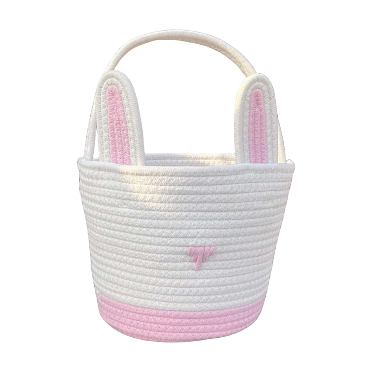 Vmohuyktx Cotton Rope Easter Basket with Rabbit Ears
