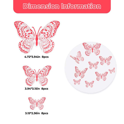 DAGOU 3D Rainbow Holographic Butterfly Decals for Wall Decor
