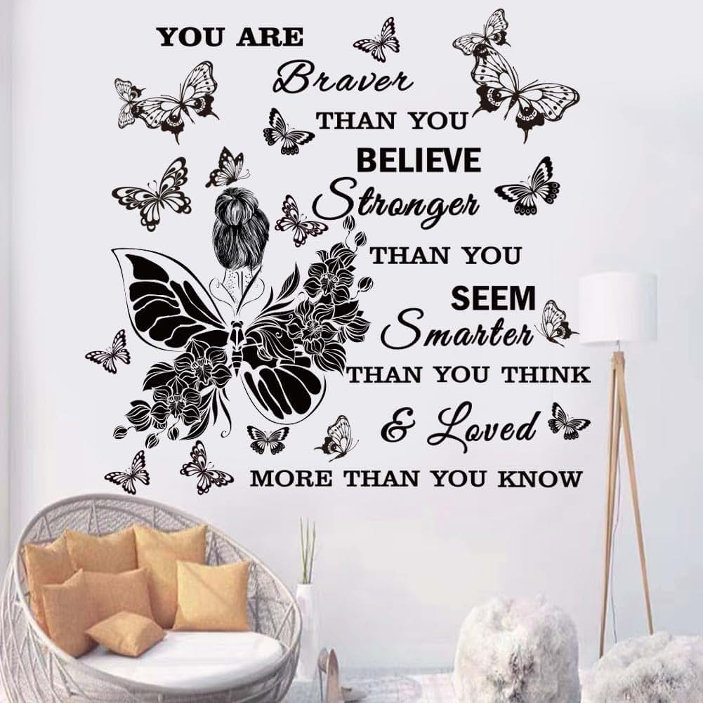 CASADECOR Inspirational Wall Decals Sunflower And Positive Quotes