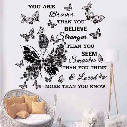 CASADECOR Inspirational Wall Decals Sunflower And Positive Quotes